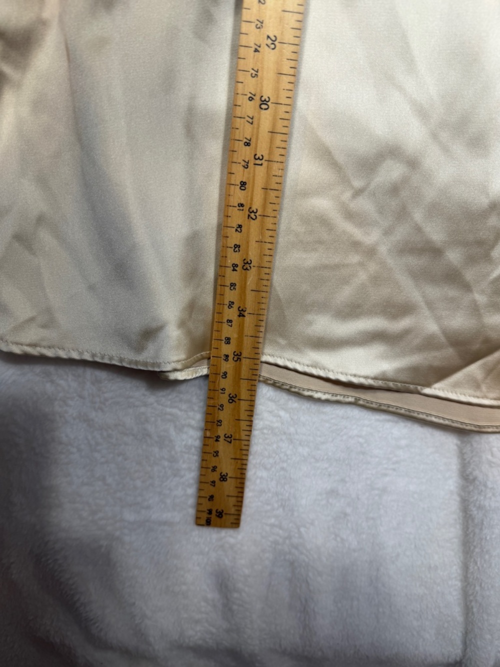H&M Dress Womens Size Medium Cream Satin Mock Neck Long Sleeve Quiet Luxury - Picture 7 of 8